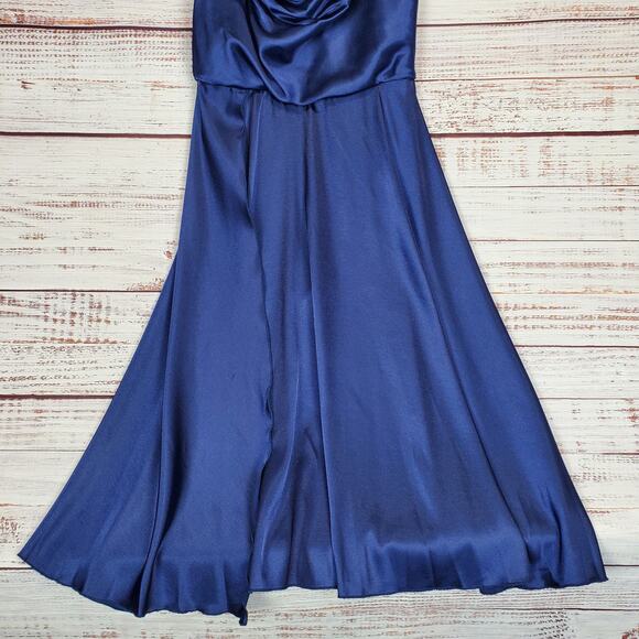 Weissman Blue Fairy Silky High Slit Dress Size ? Whimsy Stretch Leotard Lined - Picture 7 of 15